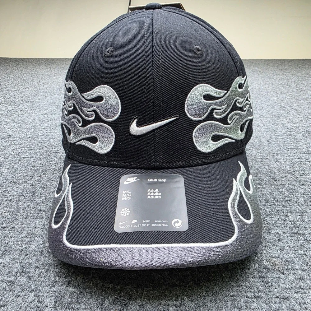 Nike Club Structured OG Flame Cap Black M/L IH9258-010, NWT Adjustable